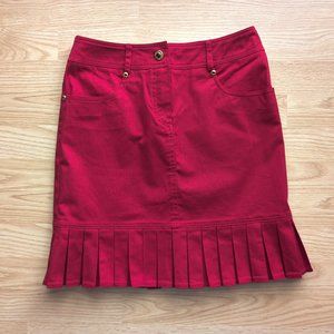 Luisa Spagnoli Red Cotton Mini Skirt, Size S